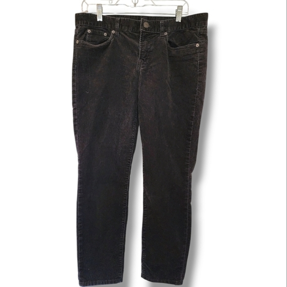 J. Crew black corduroy mid rise slim pants 31